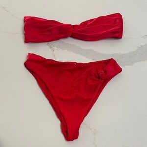Baobab Collection Red Bandeau Bikini Set